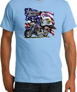 Mens Biker Shirt American Pride Motorcycle Organic Tee T-Shirt