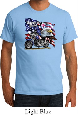 Mens Biker Shirt American Pride Motorcycle Organic Tee T-Shirt