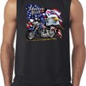 Mens Biker Shirt American Pride Motorcycle Sleeveless Tee T-Shirt