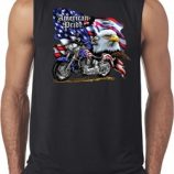 Mens Biker Shirt American Pride Motorcycle Sleeveless Tee T-Shirt