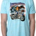 Mens Biker Shirt American Steel Burnout Tee T-Shirt