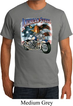 Mens Biker Shirt American Steel Organic Tee T-Shirt