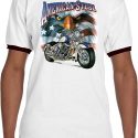 Mens Biker Shirt American Steel Ringer Tee T-Shirt