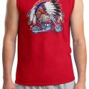 Mens Biker Shirt Big Chief Indian Motorcycle Biker Muscle Tee T-Shirt