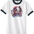 Mens Biker Shirt Big Chief Indian Motorcycle Biker Ringer Tee T-Shirt