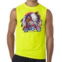 Mens Biker Shirt Big Chief Indian Motorcycle Biker Sleeveless Tee T-Shirt