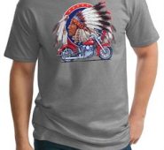 Mens Biker Shirt Big Chief Indian Motorcycle Biker Tall Tee T-Shirt