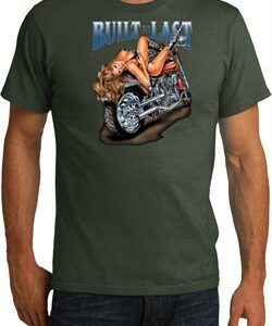 Mens Biker Shirt Built To Last Organic Tee T-Shirt