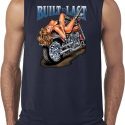 Mens Biker Shirt Built To Last Sleeveless Tee T-Shirt