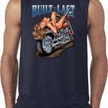 Mens Biker Shirt Built To Last Sleeveless Tee T-Shirt