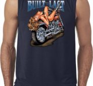 Mens Biker Shirt Built To Last Sleeveless Tee T-Shirt
