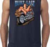 Mens Biker Shirt Built To Last Sleeveless Tee T-Shirt
