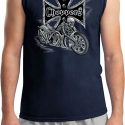 Mens Biker Shirt Chopper Cross Skeleton Muscle Tee T-Shirt