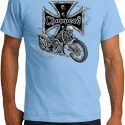 Mens Biker Shirt Chopper Cross Skeleton Organic Tee T-Shirt