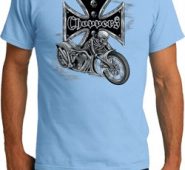 Mens Biker Shirt Chopper Cross Skeleton Organic Tee T-Shirt