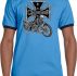 Mens Biker Shirt Chopper Cross Skeleton Ringer Tee T-Shirt