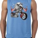 Mens Biker Shirt Eagle Biker Sleeveless Tee T-Shirt