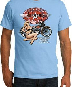 Mens Biker Shirt Full Service Gas Organic Tee T-Shirt