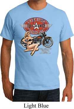 Mens Biker Shirt Full Service Gas Organic Tee T-Shirt