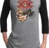 Mens Biker Shirt Full Service Gas Raglan Tee T-Shirt