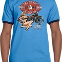 Mens Biker Shirt Full Service Gas Ringer Tee T-Shirt