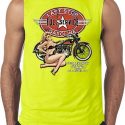 Mens Biker Shirt Full Service Gas Sleeveless Tee T-Shirt