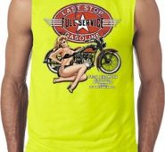 Mens Biker Shirt Full Service Gas Sleeveless Tee T-Shirt