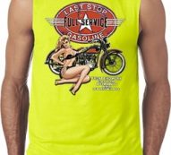 Mens Biker Shirt Full Service Gas Sleeveless Tee T-Shirt