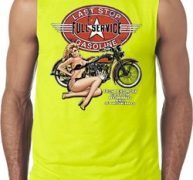 Mens Biker Shirt Full Service Gas Sleeveless Tee T-Shirt