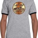 Mens Biker Shirt Last Stop Ringer Tee T-Shirt