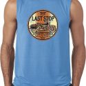 Mens Biker Shirt Last Stop Sleeveless Tee T-Shirt