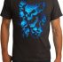 Mens Biker Shirt Screaming Blue Skulls Organic Tee T-Shirt