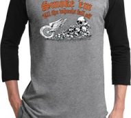 Mens Biker Shirt Smoke Em Raglan Tee T-Shirt