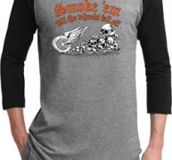 Mens Biker Shirt Smoke Em Raglan Tee T-Shirt