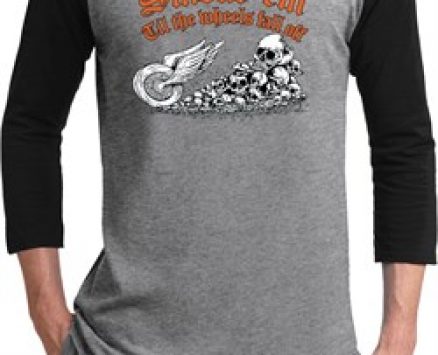 Mens Biker Shirt Smoke Em Raglan Tee T-Shirt