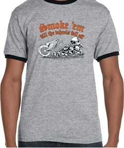 Mens Biker Shirt Smoke Em Ringer Tee T-Shirt