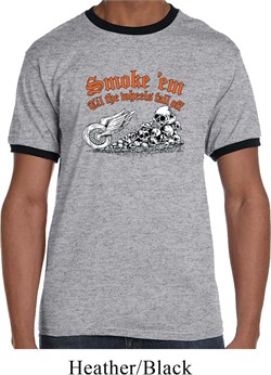 Mens Biker Shirt Smoke Em Ringer Tee T-Shirt