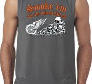 Mens Biker Shirt Smoke Em Sleeveless Tee T-Shirt