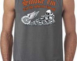 Mens Biker Shirt Smoke Em Sleeveless Tee T-Shirt