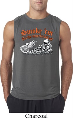 Mens Biker Shirt Smoke Em Sleeveless Tee T-Shirt