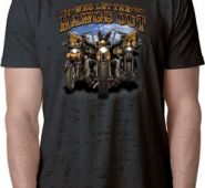 Mens Biker Shirt Who Let The Hawgs Out Burnout Tee T-Shirt