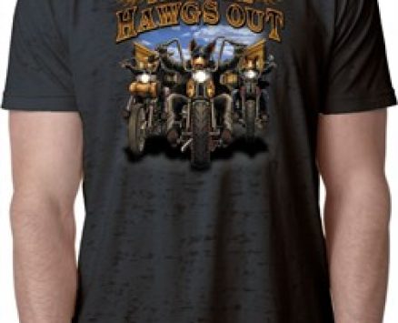 Mens Biker Shirt Who Let The Hawgs Out Burnout Tee T-Shirt