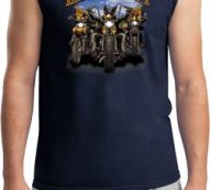 Mens Biker Shirt Who Let The Hawgs Out Muscle Tee T-Shirt