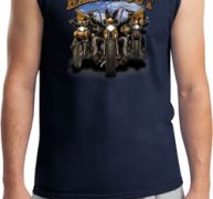 Mens Biker Shirt Who Let The Hawgs Out Muscle Tee T-Shirt