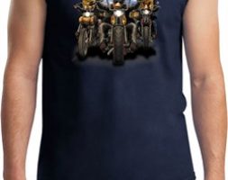 Mens Biker Shirt Who Let The Hawgs Out Muscle Tee T-Shirt