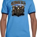 Mens Biker Shirt Who Let The Hawgs Out Ringer Tee T-Shirt