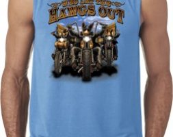 Mens Biker Shirt Who Let The Hawgs Out Sleeveless Tee T-Shirt