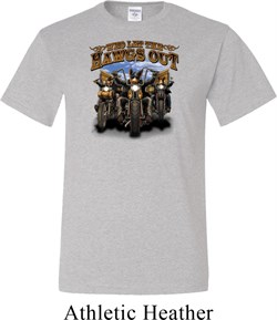 Mens Biker Shirt Who Let The Hawgs Out Tall Tee T-Shirt