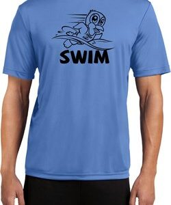 Mens Black Penguin Power Swim Moisture Wicking T-shirt