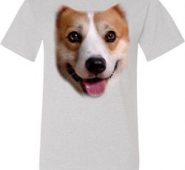 Mens Corgi Shirt Big Corgi Face Tall Tee T-Shirt